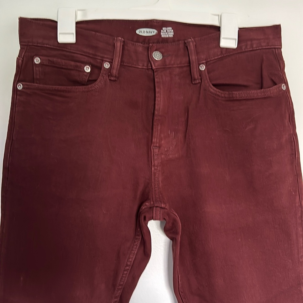 Old Navy Cranberry Relaxed, Slim-Taper Jeans